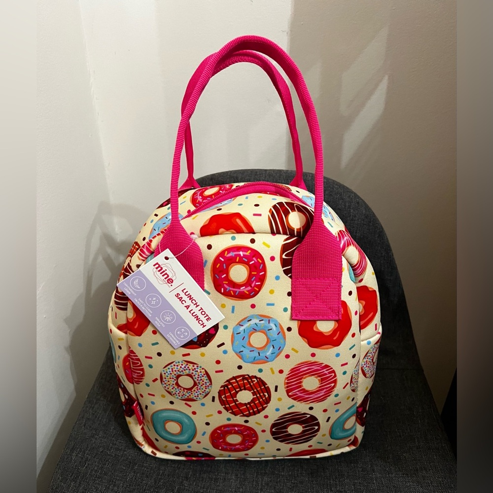 Mytagalongs Donut Colorful Dye Neoprene Insulated Lunch Tote Bag NWT